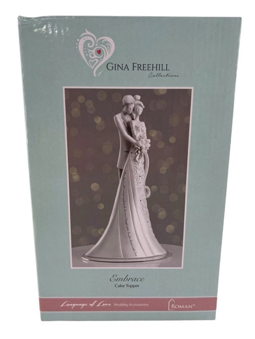 Gina Freehill Embrace Wedding Cake Topper - White Figurine